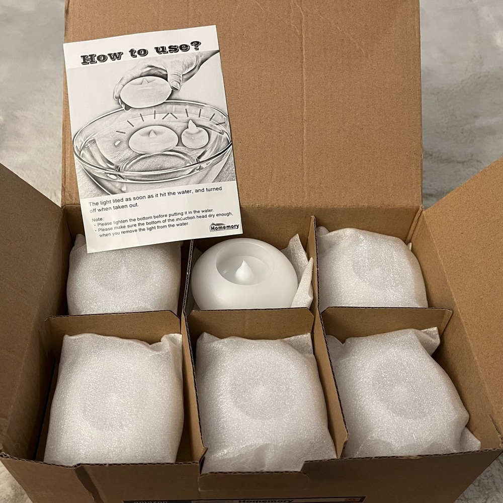 🕯️Set of 12 White Flameless LED Floating Candles 3" Wedding Party Pool Decor